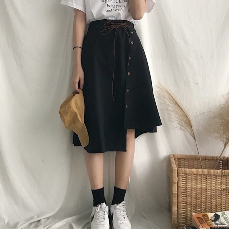 Irregular skirts 200 Pounds of fat mm XL Paige Single breasted The dress Versatile a word Casual dressin the Women's clothing/Boutique , Skirts category - from Buy2taobao.com to provide professional Taobao agent buy service