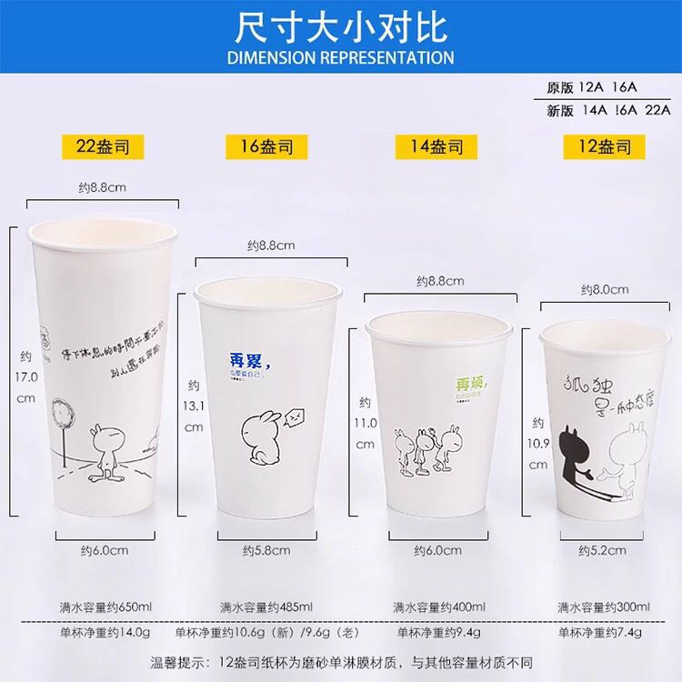 新款兔基斯500/700ml一次性奶茶纸杯加厚带盖隔热咖啡豆浆热饮杯|ruв категории посуда, одноразовые таблица поставок, бумажные стаканчики - от Buy2taobao.com для оказания профессиональной услуги покупки агента Taobao
