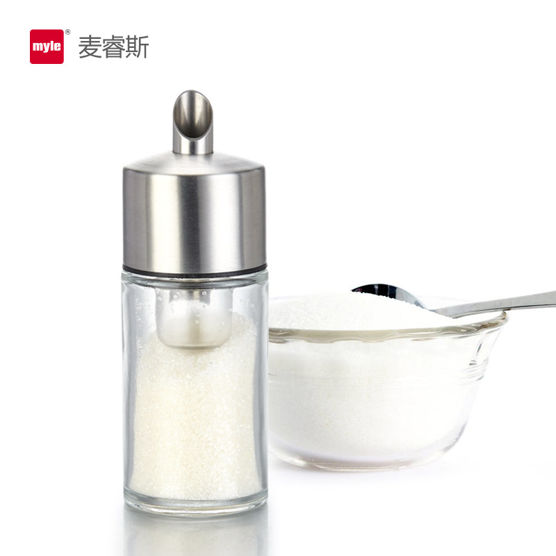 Glass coffee Sugar Sugar Salt Sugar Bowl Stainless steel kitchen Caster Seasoning Boxin the Kitchen/Cooking utensils , Kitchen Gadgets/Kitchen storage , Storage jars/Kitchen storage containers , Seasoning bottles category - from Buy2taobao.com to provide professional Taobao agent buy service
