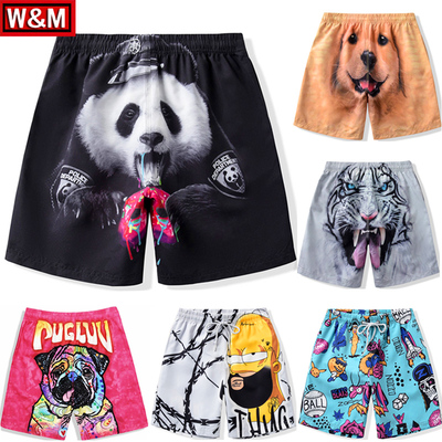 夏季新款海边度假沙滩裤男速干3D个性印花短裤温泉泳裤宽松五分裤