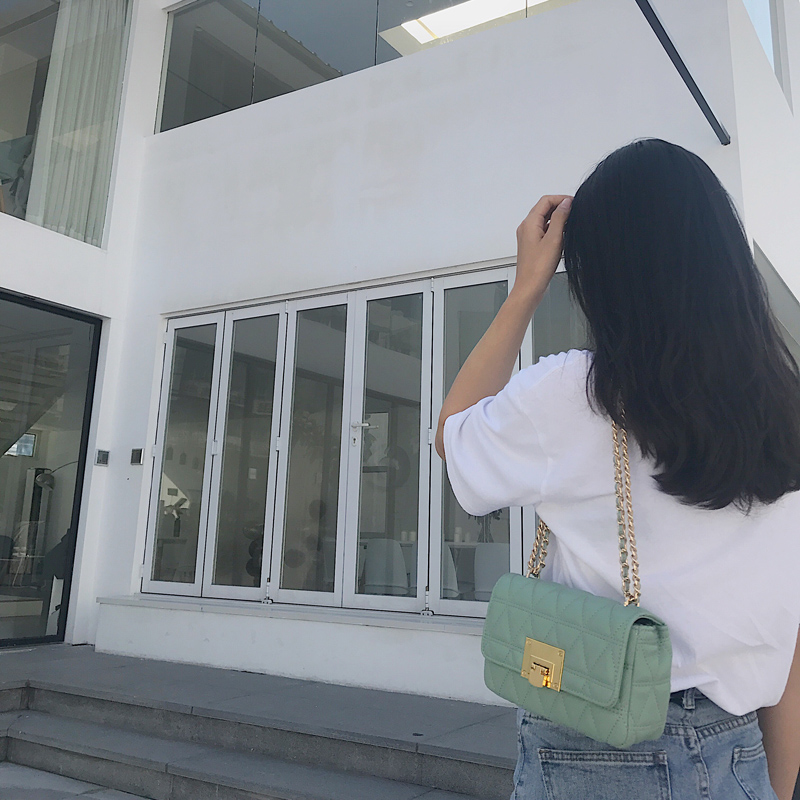 Chain bag 2019 summer new pattern Lock catch Quilted Bag Versatile fashion One shoulder Messenger Square bagin the Leather/Lady bags/Men's bag, Ms. bags category - from Buy2taobao.com to provide professional Taobao agent buy service