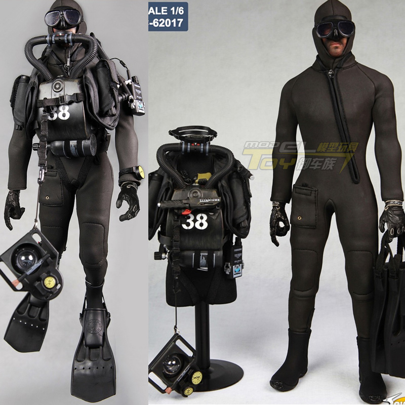 现货特价tc 1/6 潜水 战斗蛙人套装 海豹水鬼兵人 62017