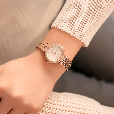 新款致豪正品 女士手表简约时尚 手表女防水钢带大气镶钻石英腕表