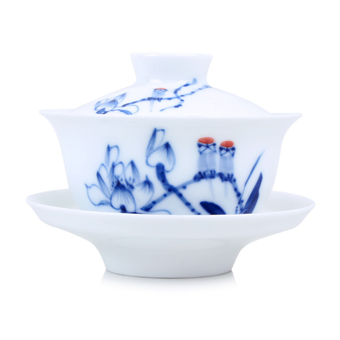 元水堂茶具 手绘鸿运当头盖碗 青花瓷盖碗茶杯 陶瓷三才茶碗150ML在类目 餐饮具, 茶具, 盖碗中 - 来自Buy2taobao.com提供专业的淘宝代购服务