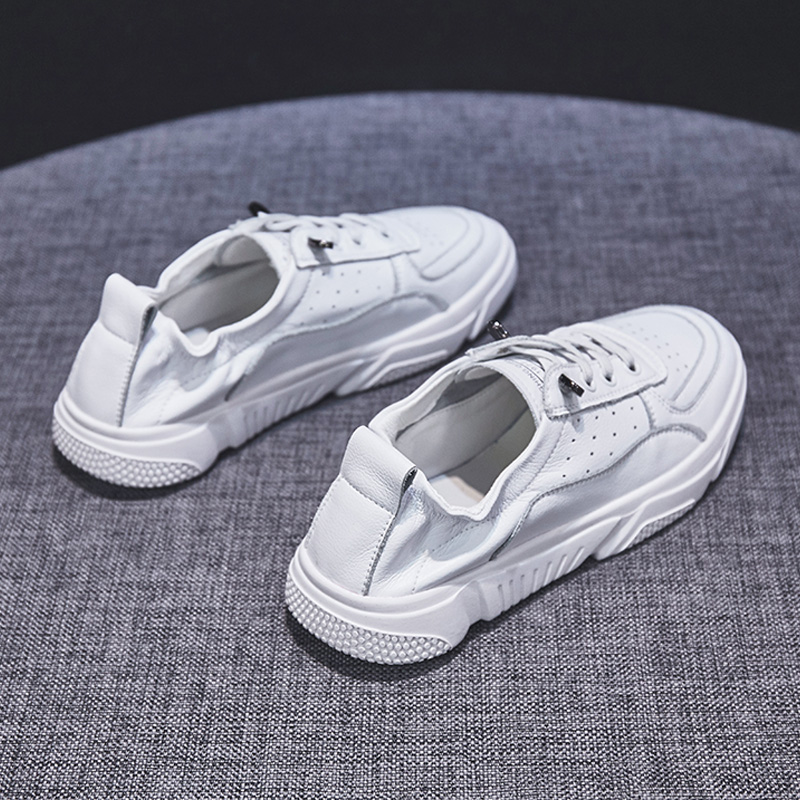 White shoes women 2019 Spring new pattern Spring Versatile Flat bottom A summer Trendy shoes genuine leather ventilation Western style Basics skate shoesin the Women's Shoes, Low shoes category - from Buy2taobao.com to provide professional Taobao agent buy service