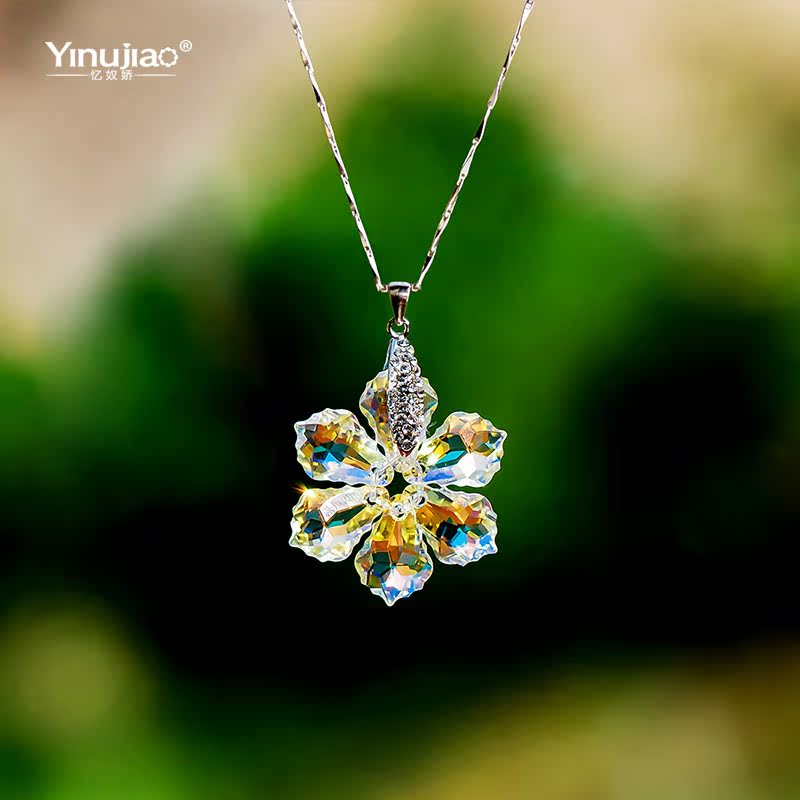 忆奴娇 七夜雪 纯银饰品 水晶花朵 吊坠项链 韩国 锁骨链 女吊坠在类目 饰品/流行首饰/时尚饰品新, 项链中 - 来自Buy2taobao.com提供专业的淘宝代购服务