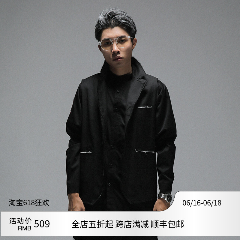 ROARINGWILD AW17 咆哮野兽 黑色 解构切割毛边马甲|ruв категории Мужская одежда, жилет/жилет - от Buy2taobao.com для оказания профессиональной услуги покупки агента Taobao