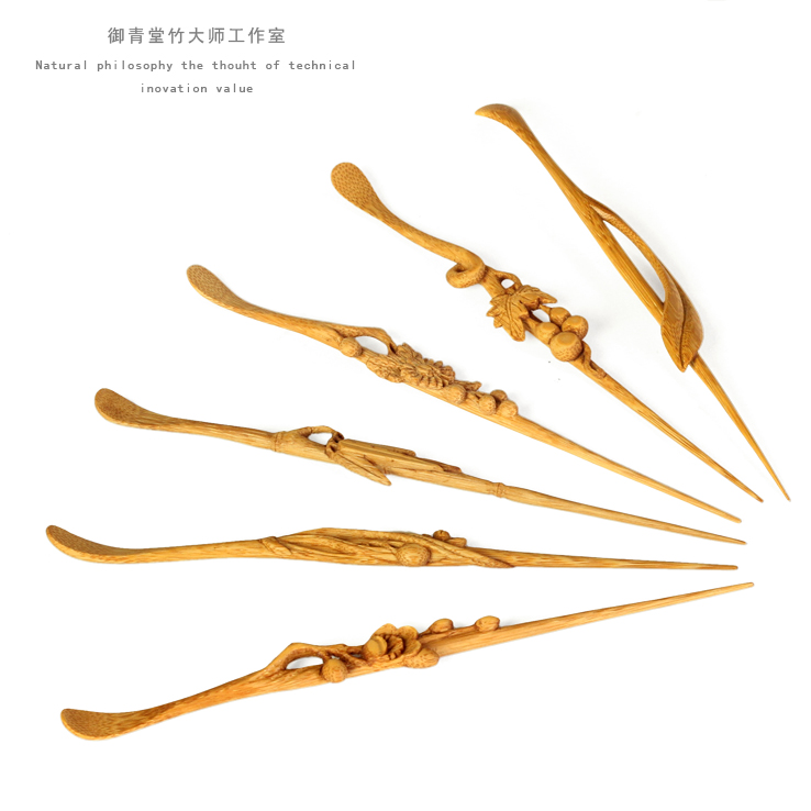 东阳手工竹制浮雕刻 茶道六君子普洱茶锥 双用精雕茶针 茶勺 茶扒在类目 餐饮具, 茶具, 茶道/零配中 - 来自Buy2taobao.com提供专业的淘宝代购服务