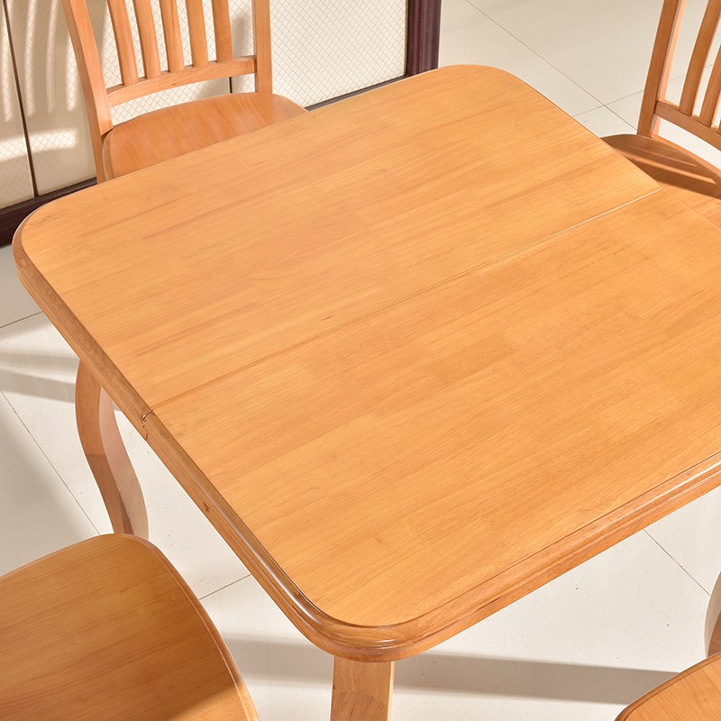 实木餐桌椅组合4人 可伸缩餐桌正方形折叠餐桌橡木小户型拉伸方桌|msdalam kategori perabot kediaman, of Tables, meja makan - dari Buy2taobao.com untuk memberikan perkhidmatan ejen Taobao profesional membeli