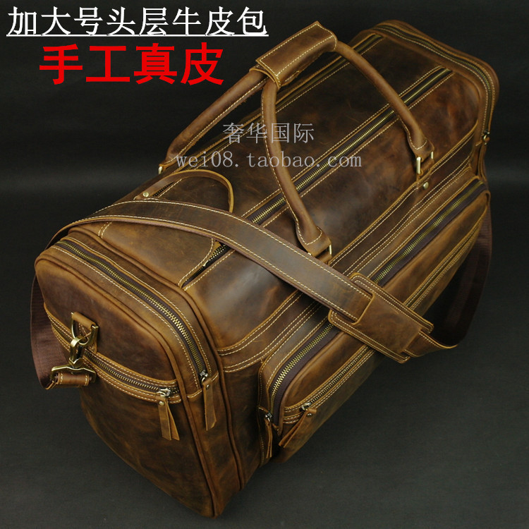 时尚贵族 加大号进口头层牛皮旅行包 复古真皮旅行袋 超大容量包|msdalam kategori Beg kulit/wanita/beg lelaki, beg perjalanan - dari Buy2taobao.com untuk memberikan perkhidmatan ejen Taobao profesional membeli