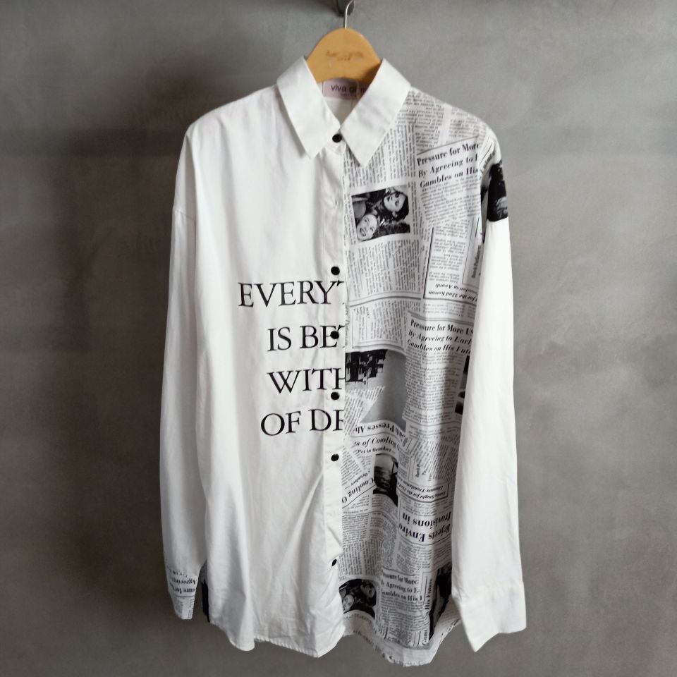 Eworld black and white printing shirt YQ092in the Women's clothing/Boutique , Shirt category - from Buy2taobao.com to provide professional Taobao agent buy service