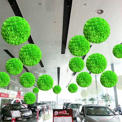 夏季美陈汽车4s店展厅布置装饰玫瑰花球吊饰商场4s展厅吊挂饰