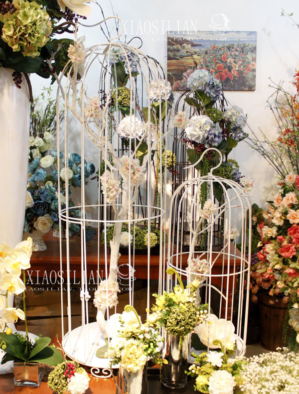 酒店大堂,样板房鸟笼枯枝插花组合,白色特价款桃花鸟笼现代时尚在类目 家居饰品, 花瓶/花器/仿真花/仿真饰品, 仿真花/假花中 - 来自Buy2taobao.com提供专业的淘宝代购服务