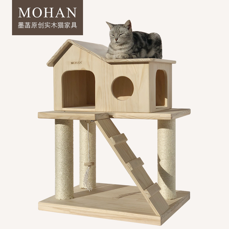 实木猫爬架出口小型猫窝猫房子猫梯猫跳台一体猫架双层剑麻猫抓柱|ruв категории животное/Животное питание и принадлежностей, кошка/собака игрушка, кошка на раме - от Buy2taobao.com для оказания профессиональной услуги покупки агента Taobao