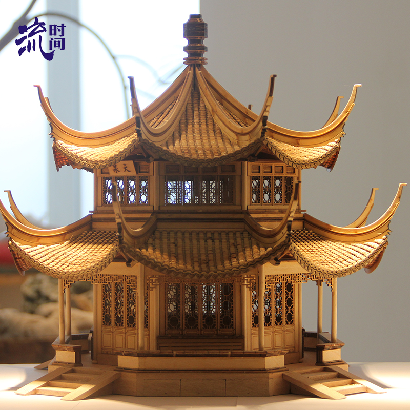 流时间天泉阁新中式禅意古建筑模型摆件手工拼装木质软装饰品挂件|ruв категории Домашний быт, украшения - от Buy2taobao.com для оказания профессиональной услуги покупки агента Taobao