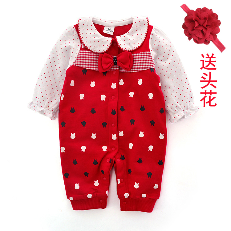 婴儿衣服秋款女宝宝秋装新生儿哈衣连体衣夏满月百天礼服红空调服|msdalam kategori Kanak-kanak/Bayi/Keluarga dipasang, Jumpsuit/mendaki pakaian/Romper - dari Buy2taobao.com untuk memberikan perkhidmatan ejen Taobao profesional membeli