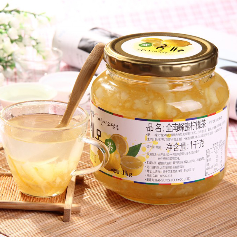 送勺 韩国原装进口全南蜂蜜柠檬茶1kg冲泡饮品柠檬水果茶果味茶|ruв категории кофе/хлопья/напиток, арроурут/хлопья/Чонг напитки, мед фруктовый чай - от Buy2taobao.com для оказания профессиональной услуги покупки агента Taobao