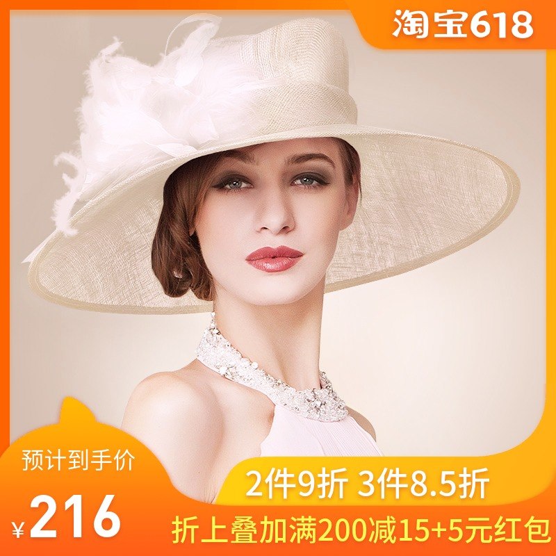 EE Occident fashion Large canopies England Cambric Hat Spring and summer Traveling grace Versatile banquet Topperin the Accessories/Leather belt/Hat/Muffler , Hat category - from Buy2taobao.com to provide professional Taobao agent buy service