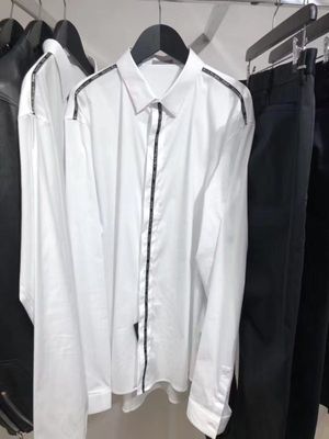 dior迪奥/法国代购/到店实拍/新款白色黑边男士长袖衬衫