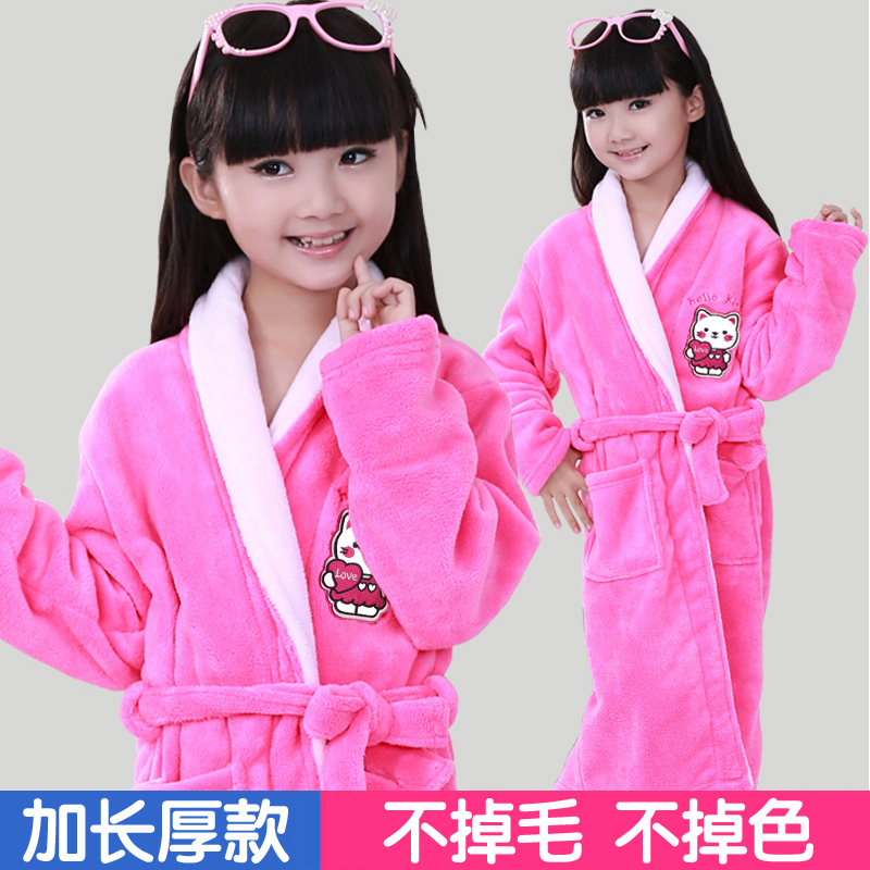 Autumn and winter Baby Bathrobes Extension thickening Children's nightgown Coral CUHK pajamas girl Long sleeve Flannelin the Children/Baby/Family fitted , Children tracksuit , Home gowns/Nightwear category - from Buy2taobao.com to provide professional Taobao agent buy service