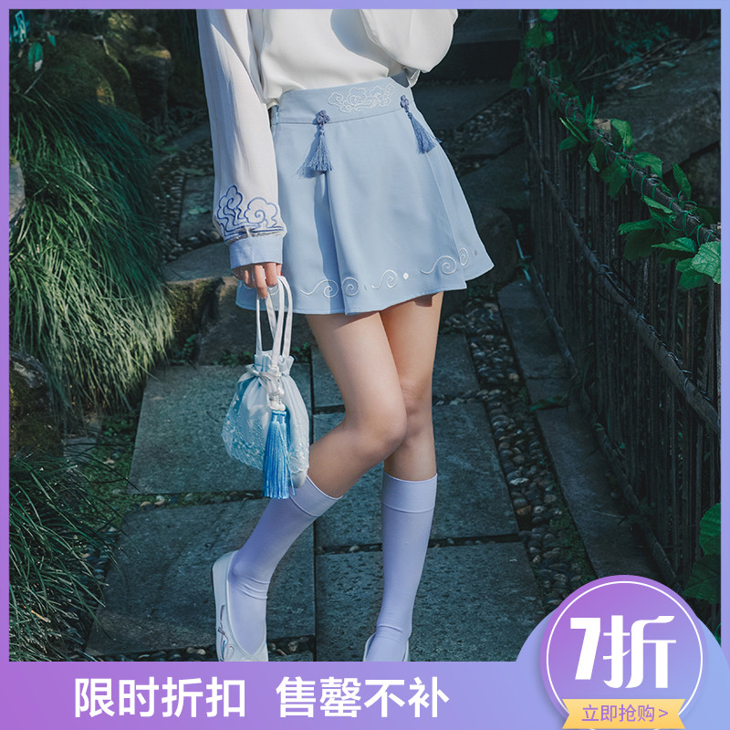 布衣酱春装新款古风高腰百褶半身裙女学生春季改良汉元素短裙女在类目 女装/女士精品, 半身裙中 - 来自Buy2taobao.com提供专业的淘宝代购服务