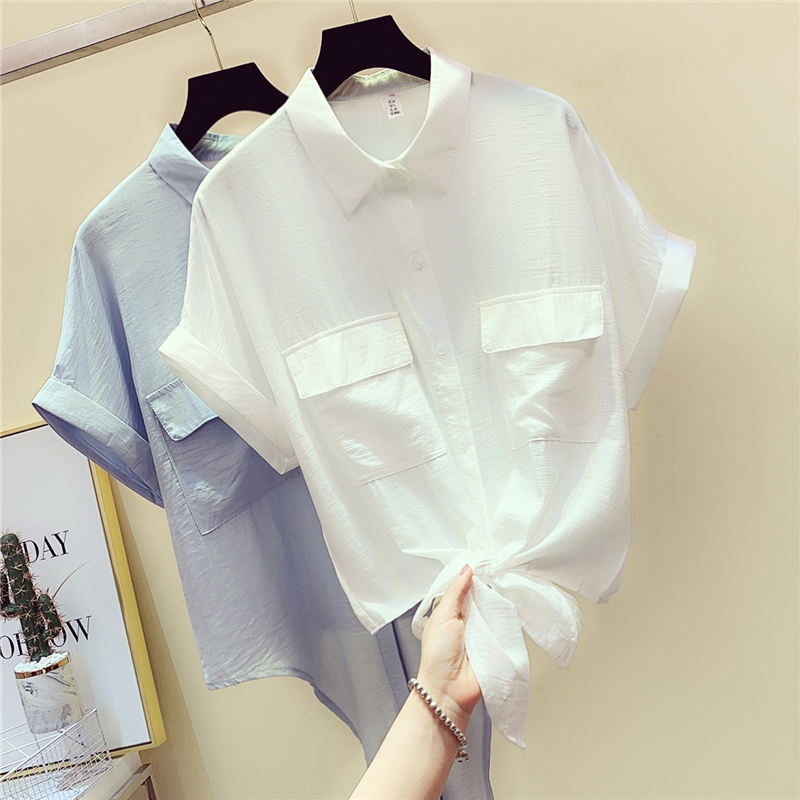 Required deposit Comfortable feel Frenum bow pocket Short sleeved Shirts sun protection clothingin the Women's clothing/Boutique , Shirt category - from Buy2taobao.com to provide professional Taobao agent buy service
