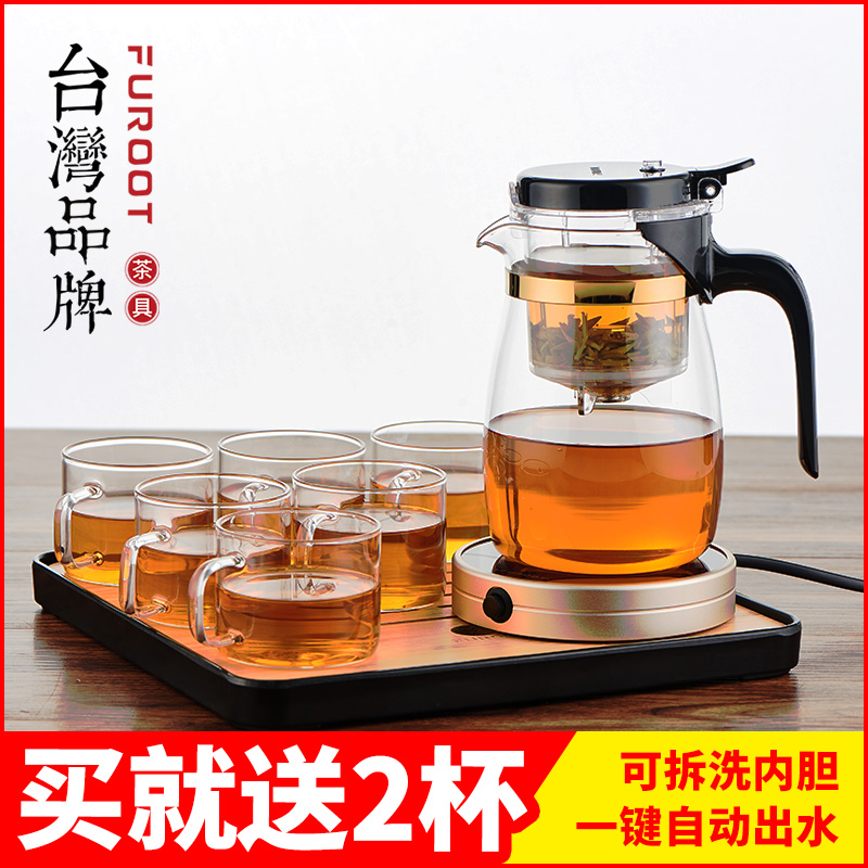 福容茶壺玻璃套裝飄逸杯耐熱高溫茶具簡約家用泡茶壺過濾沖茶器在類目 餐飲具, 茶具, 飄逸杯中 - 來自Buy2taobao.com提供專業的淘寶代購服務
