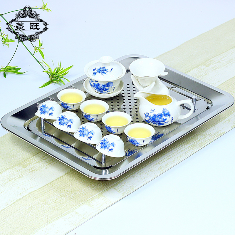 盏旺家用不锈钢茶盘蓄水茶托盘简约茶台小号茶具套装排储水式排水在类目 餐饮具, 茶具, 功夫茶具中 - 来自Buy2taobao.com提供专业的淘宝代购服务