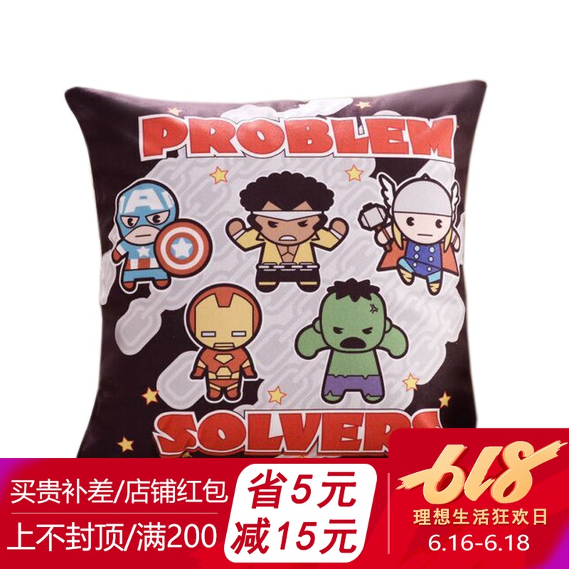 Man Wai Kawaii series Avenger Alliance lovely Black and white Cushion Office Siesta pillow sofa Washablein the Home Fabric , Pillow/Pillow category - from Buy2taobao.com to provide professional Taobao agent buy service