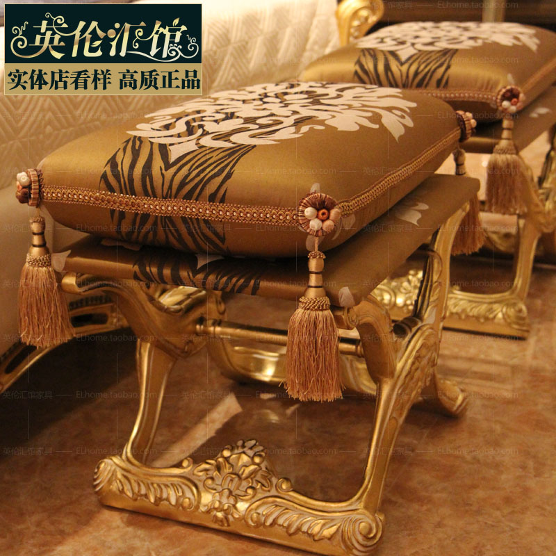 Lacasa Lacasa Do the old Gold foil Old furniture French stool French court furniture Makeup stool Bed end stoolin the Residential furniture , Class Seats , Stools , Bed end stool category - from Buy2taobao.com to provide professional Taobao agent buy service