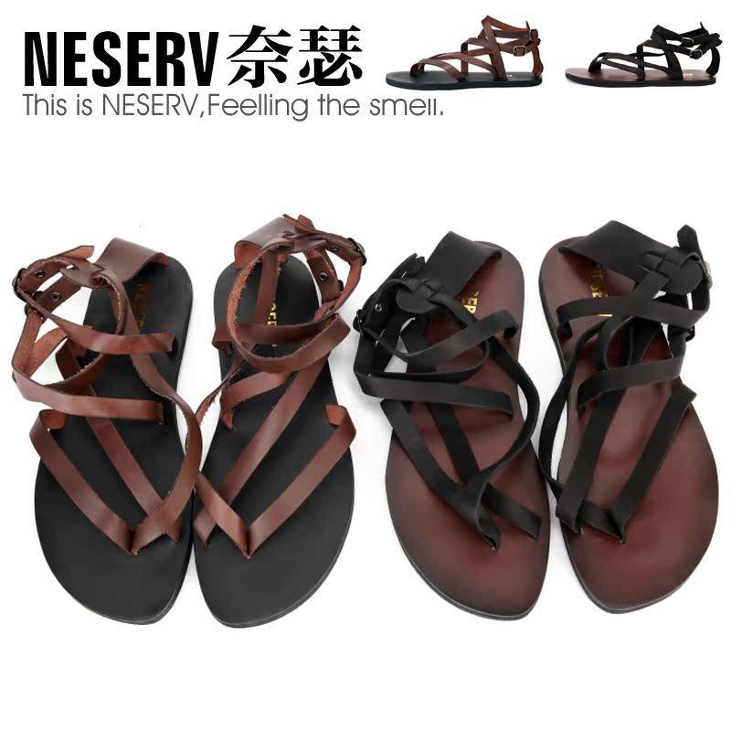 of the 2013 summer England Sandals leather shoes men's Roman sandal ...