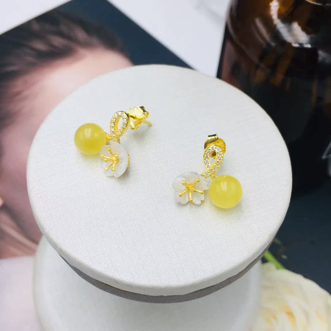 香港安伯曼925银贝壳花朵蜜蜡套装|msdalam kategori Aksesori/Barang Kemas Fesyen, Ring/Ring - dari Buy2taobao.com untuk memberikan perkhidmatan ejen Taobao profesional membeli