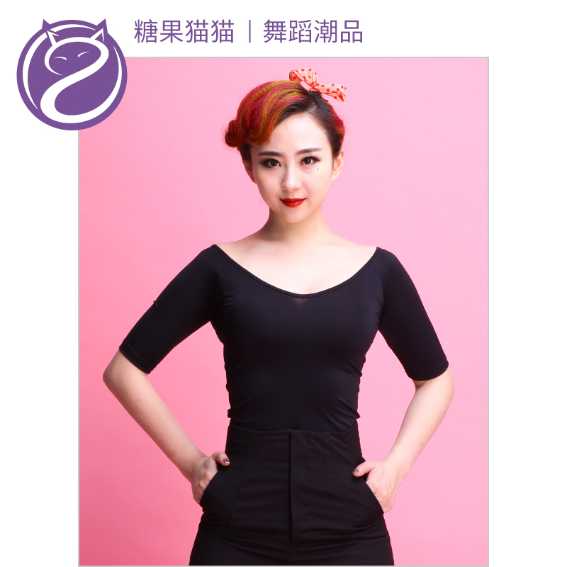 拉丁舞服装女成人短袖圆领春 糖果猫猫拉丁2019新款摩登上衣16A05|ruв категории движение/йога/фитнес/фанаты товаров, танец/аэробика/гимнастика, латинский танец, латинский танец. - от Buy2taobao.com для оказания профессиональной услуги покупки агента Taobao