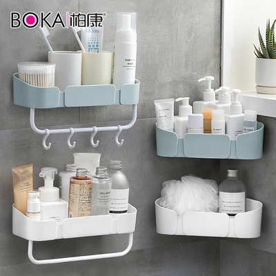 浴室置物架厕所洗手间洗漱台毛巾架免打孔壁挂式墙上收纳架卫生间