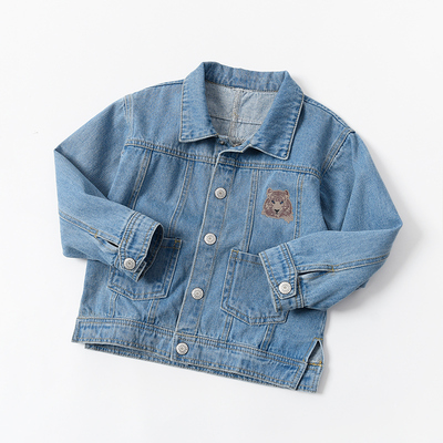 儿童纯棉软 牛仔外套 男童女童卡通老虎上衣 开衫 新款