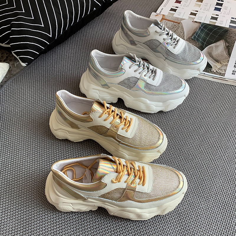 cowhide Metal Texture Net surface Colorful ventilation Muffin The thickness of the bottom Casual shoes Diddy Women's Shoes new patternin the Women's Shoes, High shoes category - from Buy2taobao.com to provide professional Taobao agent buy service