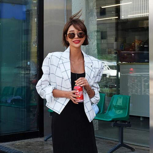 2019 A summer the republic of korea Official website quality goods Agency purchase lattice fashion temperament coat o27416in the Women's clothing/Boutique , Jacket category - from Buy2taobao.com to provide professional Taobao agent buy service