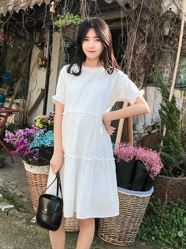 纯棉舒适孕妇连衣裙夏装中长款短袖3-9个月夏季显瘦孕妇蛋糕裙潮|ruв категории Всё для беременных и кормящих, материнство, платье - от Buy2taobao.com для оказания профессиональной услуги покупки агента Taobao