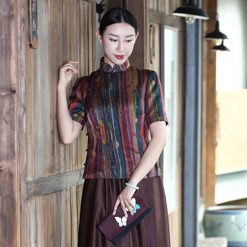 Tricolor Advanced customization Chinese style Women's wear daily Self cultivation Bars Real silk gambiered Guangdong gauze Sleeve Dress shirtin the Women's clothing/Boutique , Costume/National costume/Stage costumes , Costume/Chinese clothing , Jacket category - from Buy2taobao.com to provide professional Taobao agent buy service