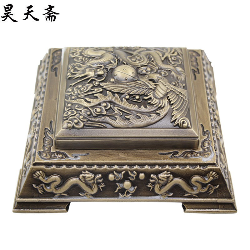 Haotian Bronze Pure copper ashtray ornament Decoration crafts prosperity brought by the dragon and the phoenix brass Ashtrayin the Home accessories , Decorative items , Decorative ashtray category - from Buy2taobao.com to provide professional Taobao agent buy service