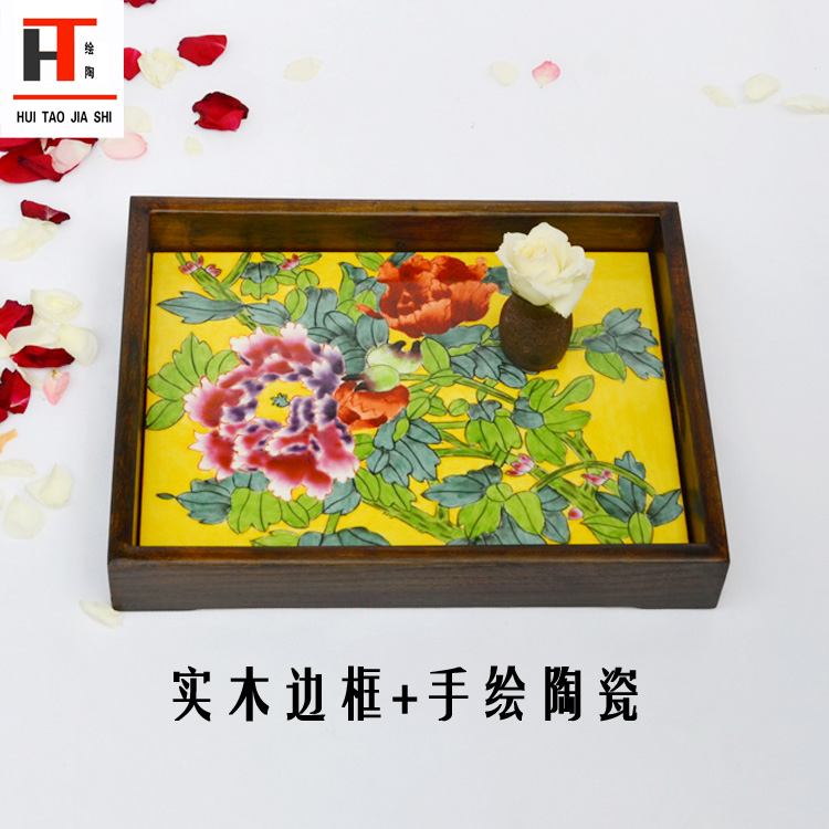 American Continental The old and new Tray Hand drawn ceramics rectangle Yixing tea key Stands Tray Teahouse tablein the Tableware , Tea set , Tea tray category - from Buy2taobao.com to provide professional Taobao agent buy service