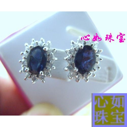 特价!天然蓝宝石豪华款银时尚耳钉《心如珠宝情人节礼物 女 现货|ruв категории Украшения,ювелирные изделия, серьга, серьги - от Buy2taobao.com для оказания профессиональной услуги покупки агента Taobao