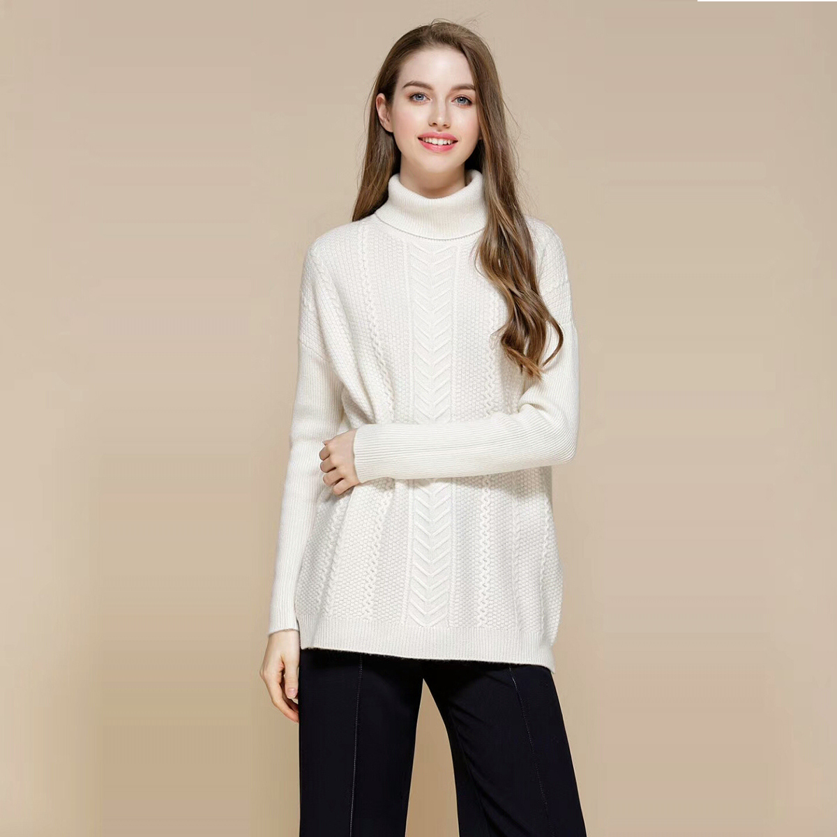 Cashmere sweater High collar Mid length version fresh Sweet Lazy thickening knitting Korean Edition Easy sweater Autumn and winter New productsin the Women's clothing/Boutique , Sweaters category - from Buy2taobao.com to provide professional Taobao agent buy service
