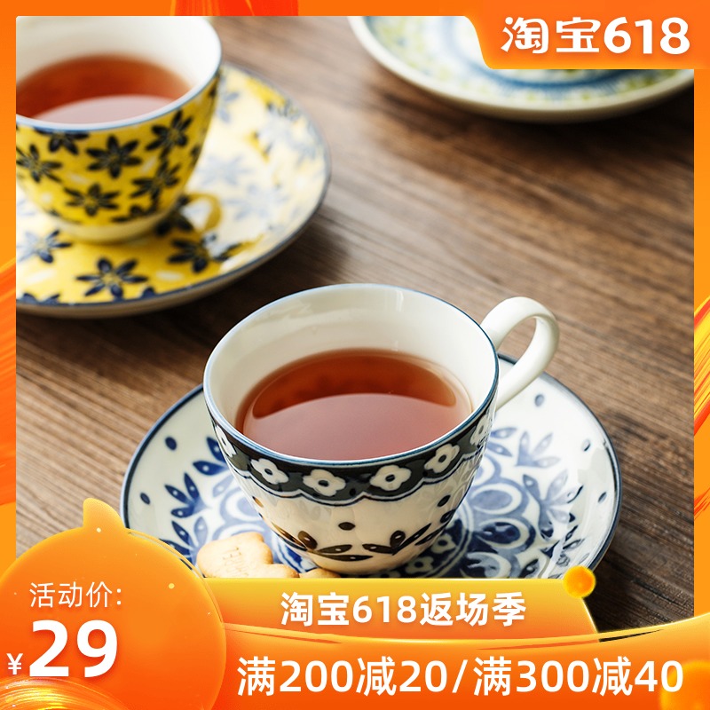ceramics Coffee cup and saucer Bohemia Mug European style glass Afternoon Camellia Cup dish combinationin the Tableware , Coffee , Mug category - from Buy2taobao.com to provide professional Taobao agent buy service