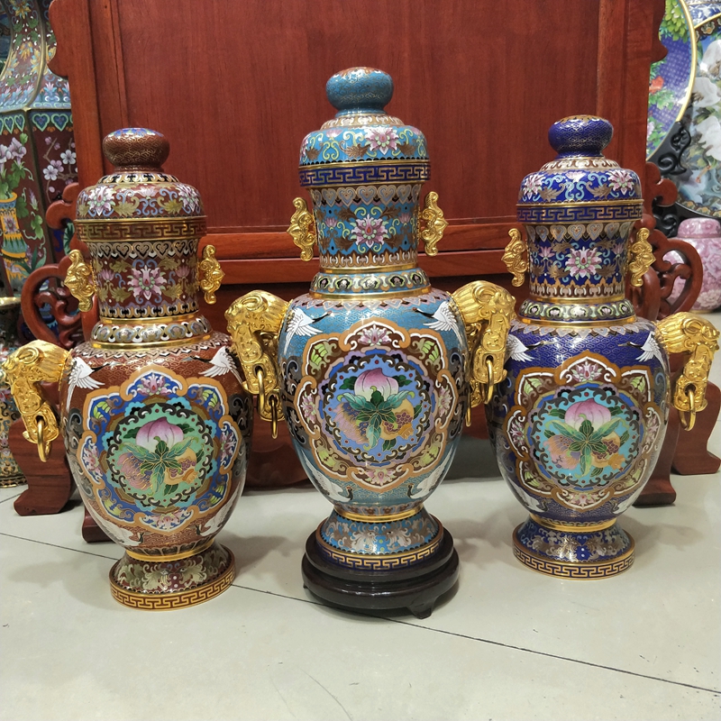 北京特色工艺品正宗铜胎掐丝珐琅景泰蓝15寸精品吉福垒花瓶纪念品|ruв категории Ручная работа, области народных ремесел, перегородчатой - от Buy2taobao.com для оказания профессиональной услуги покупки агента Taobao
