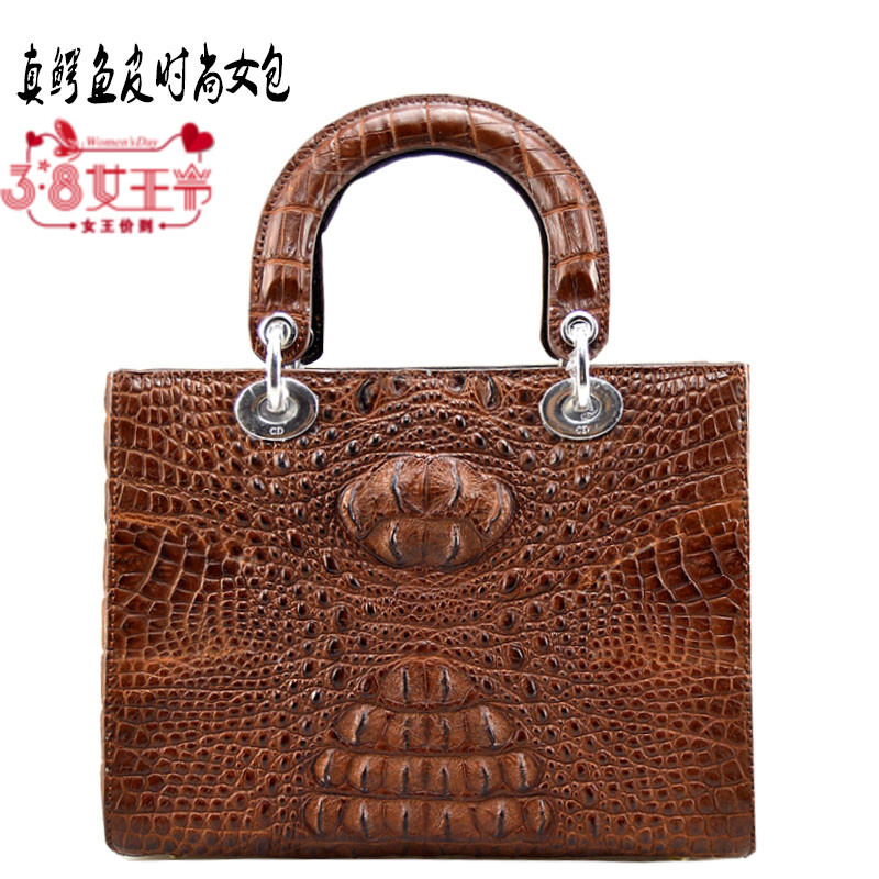 进口尼罗鳄鱼皮女包真皮2019新款女士戴妃新款包单肩斜挎手提包包|msdalam kategori Beg kulit/wanita/beg lelaki, beg Ms. - dari Buy2taobao.com untuk memberikan perkhidmatan ejen Taobao profesional membeli