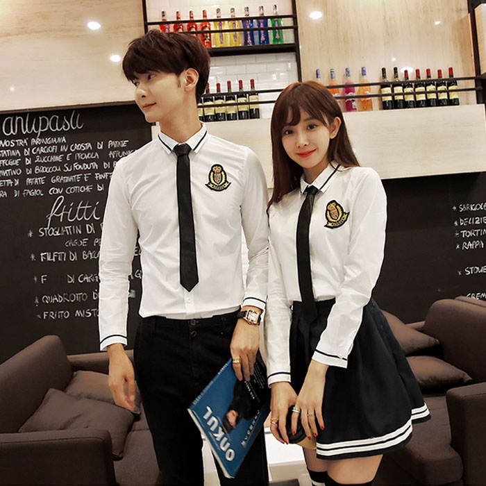 春秋季情侣装学院风高中生长袖衬衫女jk学生班服定制演出合唱服装|msdalam kategori Butik wanita / wanita, shirt - dari Buy2taobao.com untuk memberikan perkhidmatan ejen Taobao profesional membeli