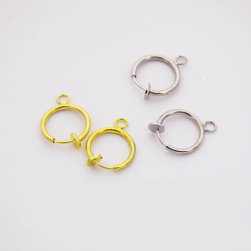 One pair installed 13MM silvery golden Spring Ear clip No pierced ears circle self-control diy manual Ear Studs Earrings partsin the Accessories/Fashion Jewelry, Earring , Ear clip category - from Buy2taobao.com to provide professional Taobao agent buy service