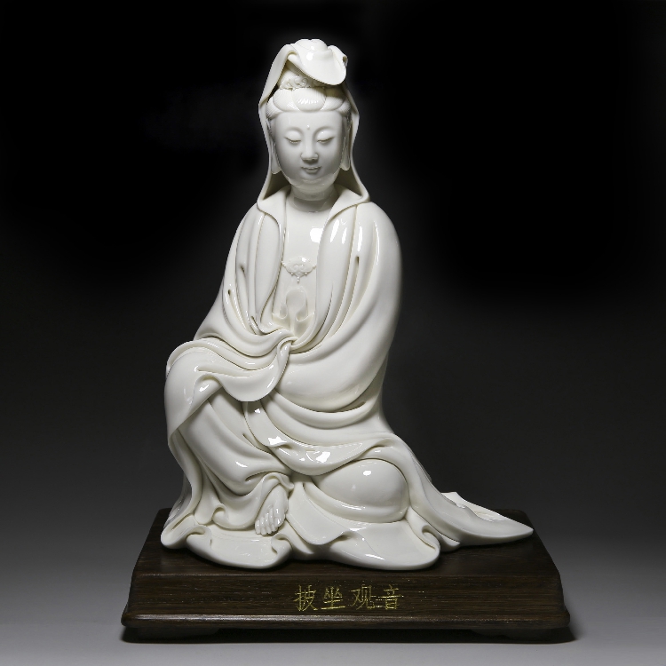 瓷语堂中国白德化窑瓷器何朝宗款13寸披坐观音林超程签名作品收藏|ruв категории Домашний быт, украшения - от Buy2taobao.com для оказания профессиональной услуги покупки агента Taobao