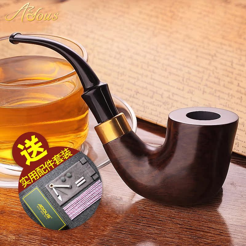 Love ZULU pipe Ebony manual filter pipe Cut tobacco solid wood Detective pipe old-fashioned Dry pipe Smokingin the ZIPPO/Swiss Army Knife/Glasses , Smoking , Pipe category - from Buy2taobao.com to provide professional Taobao agent buy service